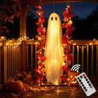 Spooksy™ Nnndbs Maple Leaf Mesh Ghost Hanging Ornament, Halloween Autumn Leaf Decor for Window Door Display, Spooky Fall Home Accent`