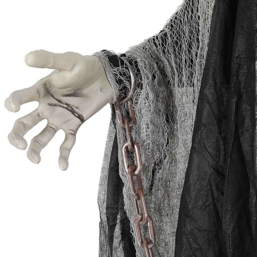 Spooksy™ Ghost Ornaments with Chain, Realistic Terrifying Halloween Hanging Statue, Durable Outdoor Plastic Courtyard Garden Decor, Spooky Porch Terrace Party Scene Prop