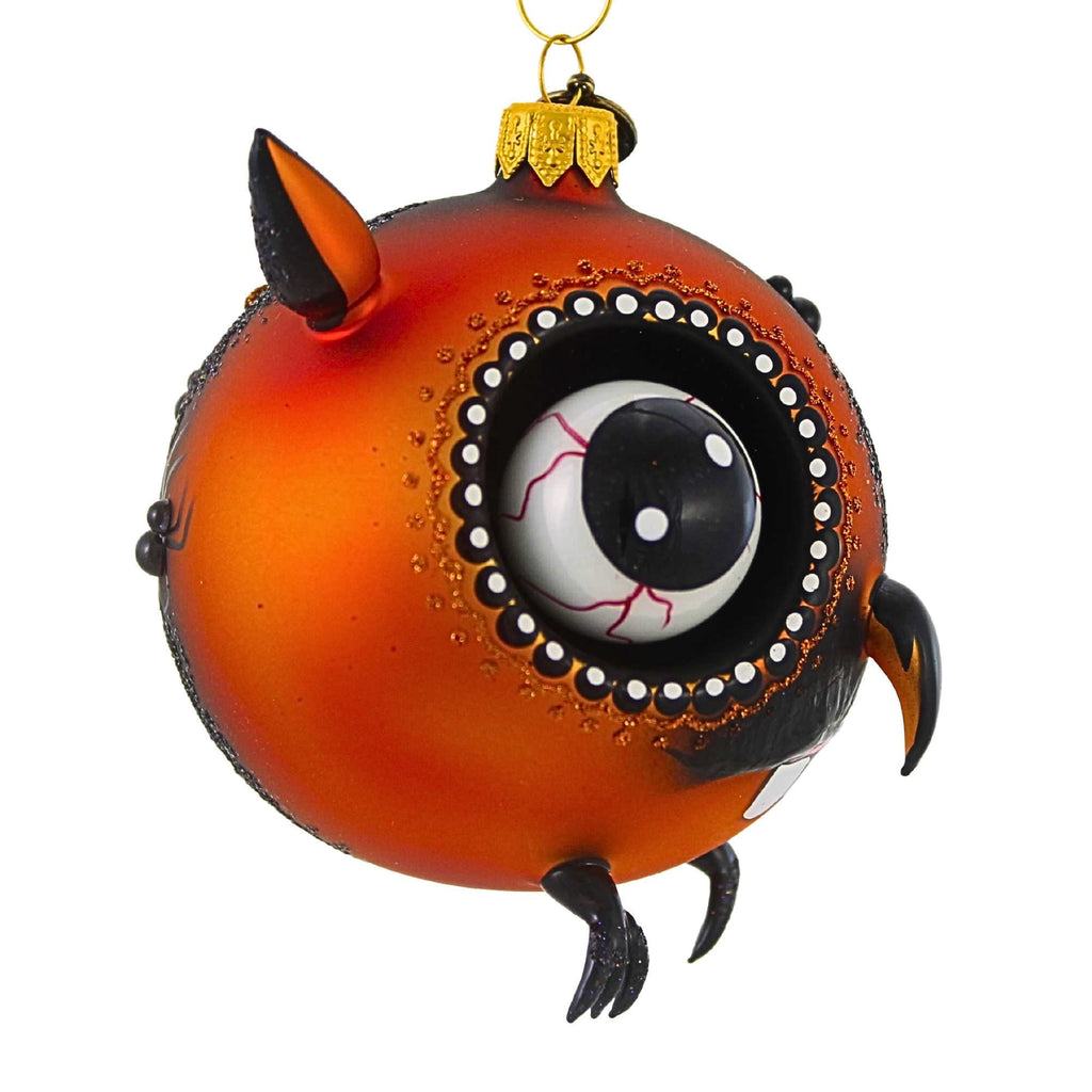 Spooksy™ Blu Bom Zombie Owl Glass Ornament Halloween Steampunk 2022118