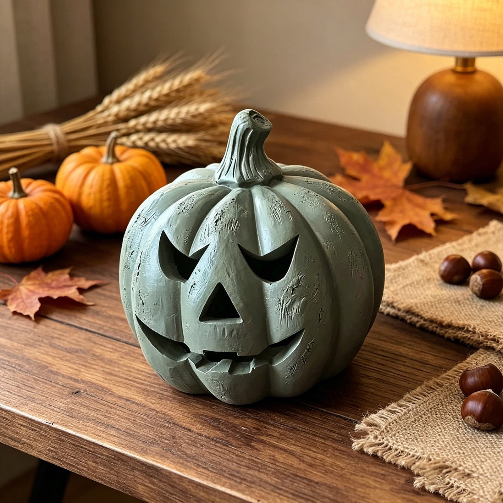 Spooksy™ Bwomeauty Halloween Gifts, 1pc Resin Pumpkin Ornaments - Suitable For Holiday Decoration, Holiday Decor