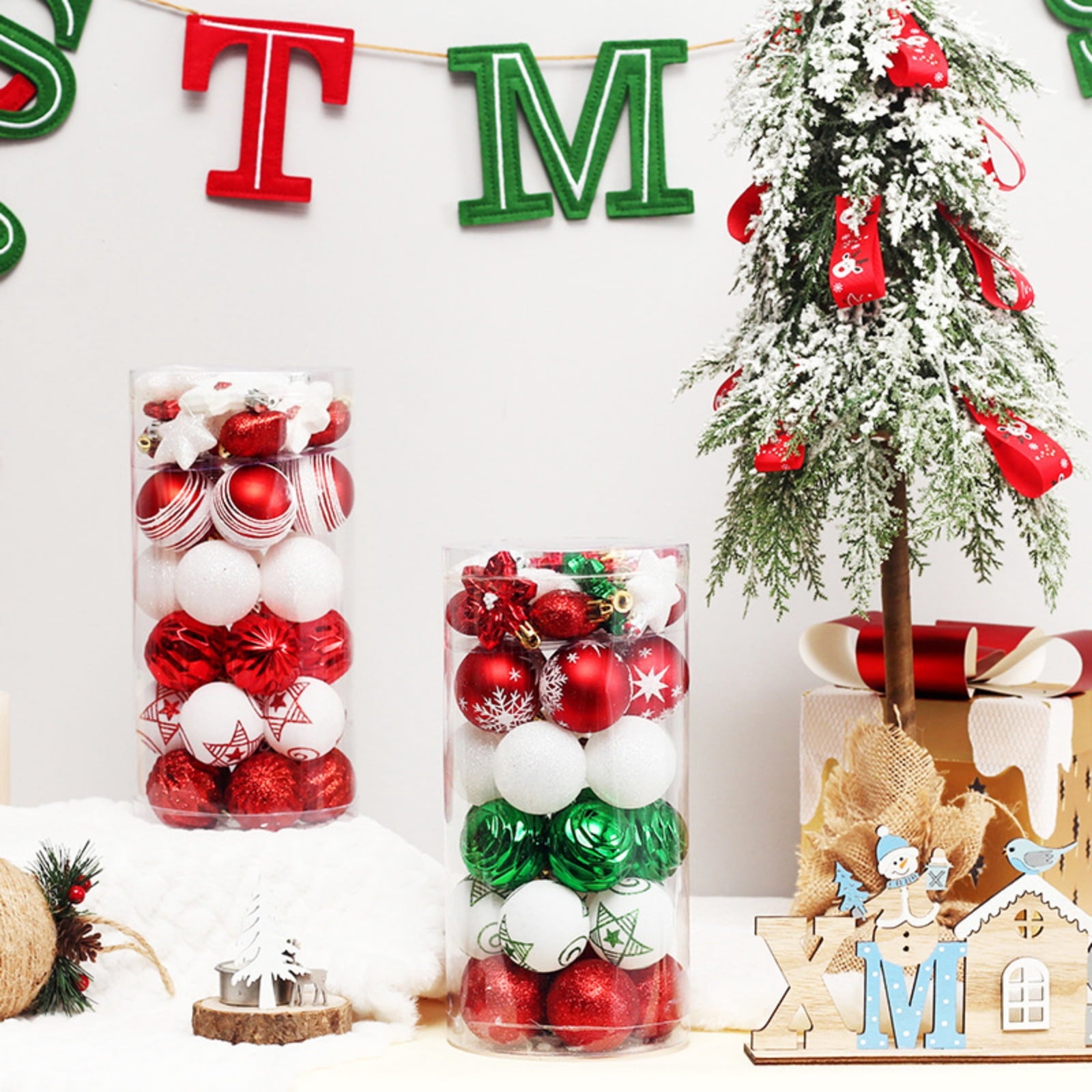 Spooksy™ Christmas Balls - Christmas Tree Decoration Ornaments Shatterproof Hanging Balls for Birthday Halloween Holiday Wedding Decorations Set of 41 pcs