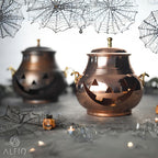 Spooksy™ Handmade Copper Pumpkin Ornament, 4x4 Inch Fall Wall Decor with Hanger for Thanksgiving, Halloween, and Harvest Home Decor Gift