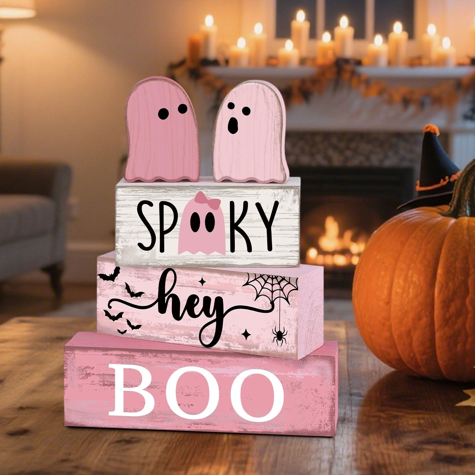 Spooksy™ 5 Pcs Halloween Haunted Ghostly Ornaments â?? Gentle Tones with Spooky Shadows, Halloween Decorations for Snack Tables, Dessert Stations & Halloween Party Setups â?? great for Halloween Parties