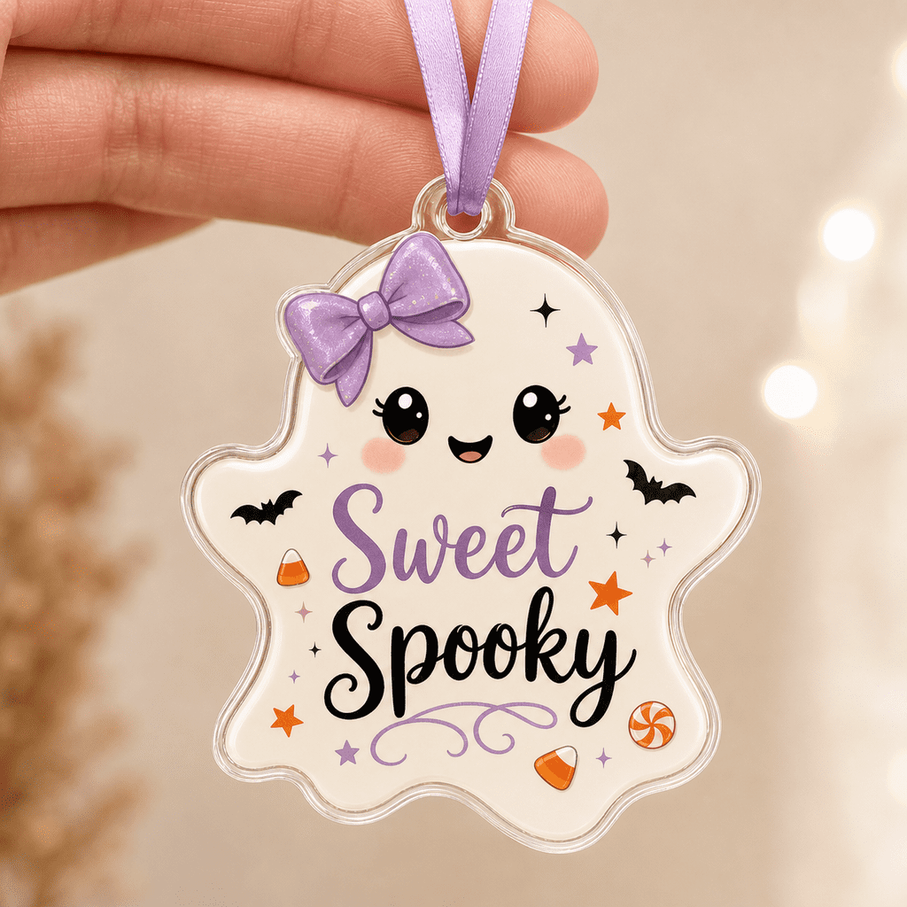 Spooksy™ Sweet Spooky Ghost Acrylic Halloween Hanging Ornament