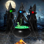 Spooksy™ YIKA Halloween Decoration Tripod Witch Pot Lamp Decorative Strip With Skeleton Man Halloween Ornaments