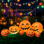 Spooksy™ YIKA Halloween Decoration Halloween Pumpkin Inflatable 2.2m 7 Pumpkin Ghost Halloween Decoration Halloween Ornaments