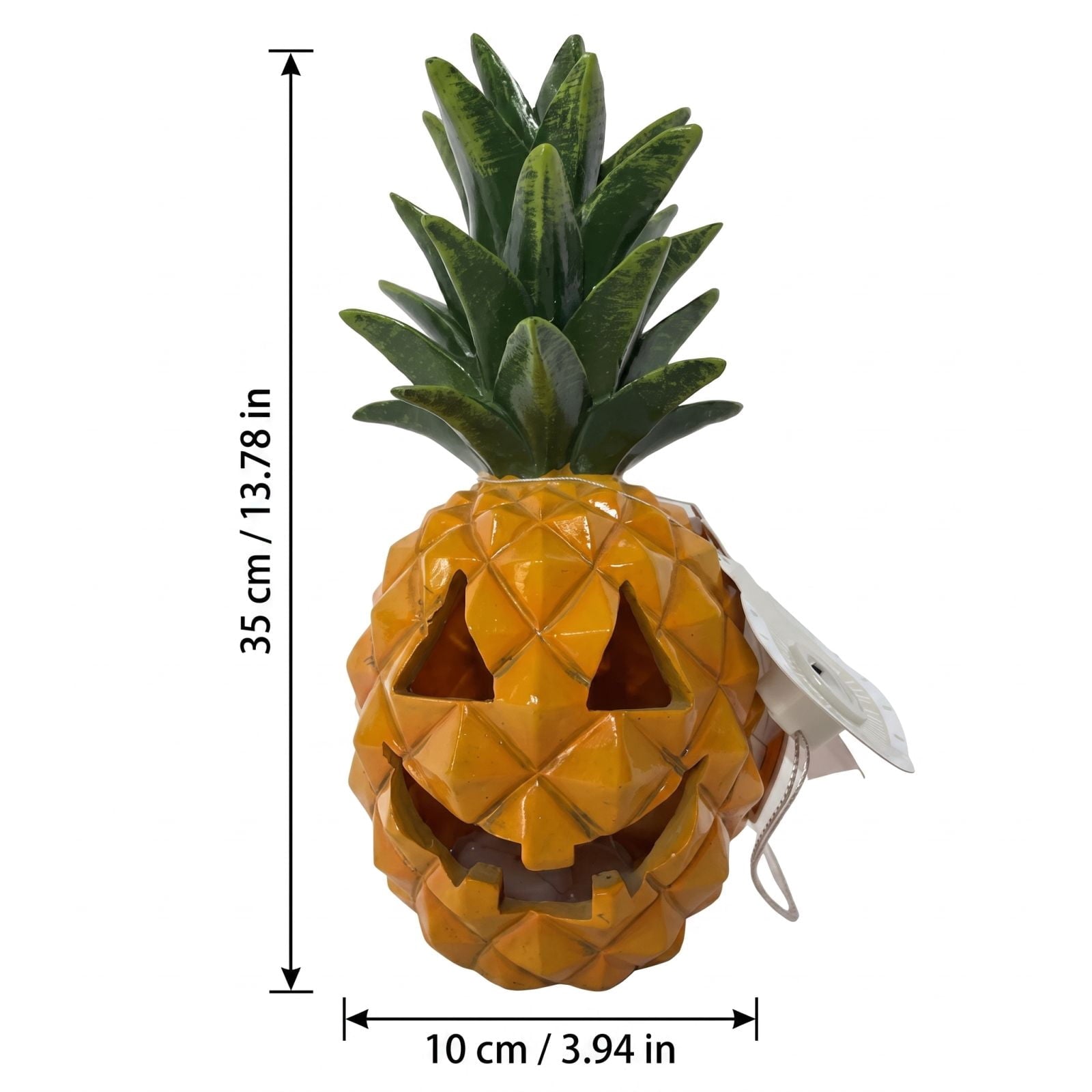 Spooksy™ Halloween Decor Figurine, Pineapple Pumpkin Ornament with Bright Colors, Summer Party Table Centerpiece and Holiday Home Accent