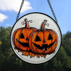Spooksy™ Hobby Christmas Gift - Halloween Evil Pumpkin Monster Spookys Christmas Stained Glass Hanging Ornament - Modern Tree Decor, Christmas Gift for Mom, Dad, Friends, Family