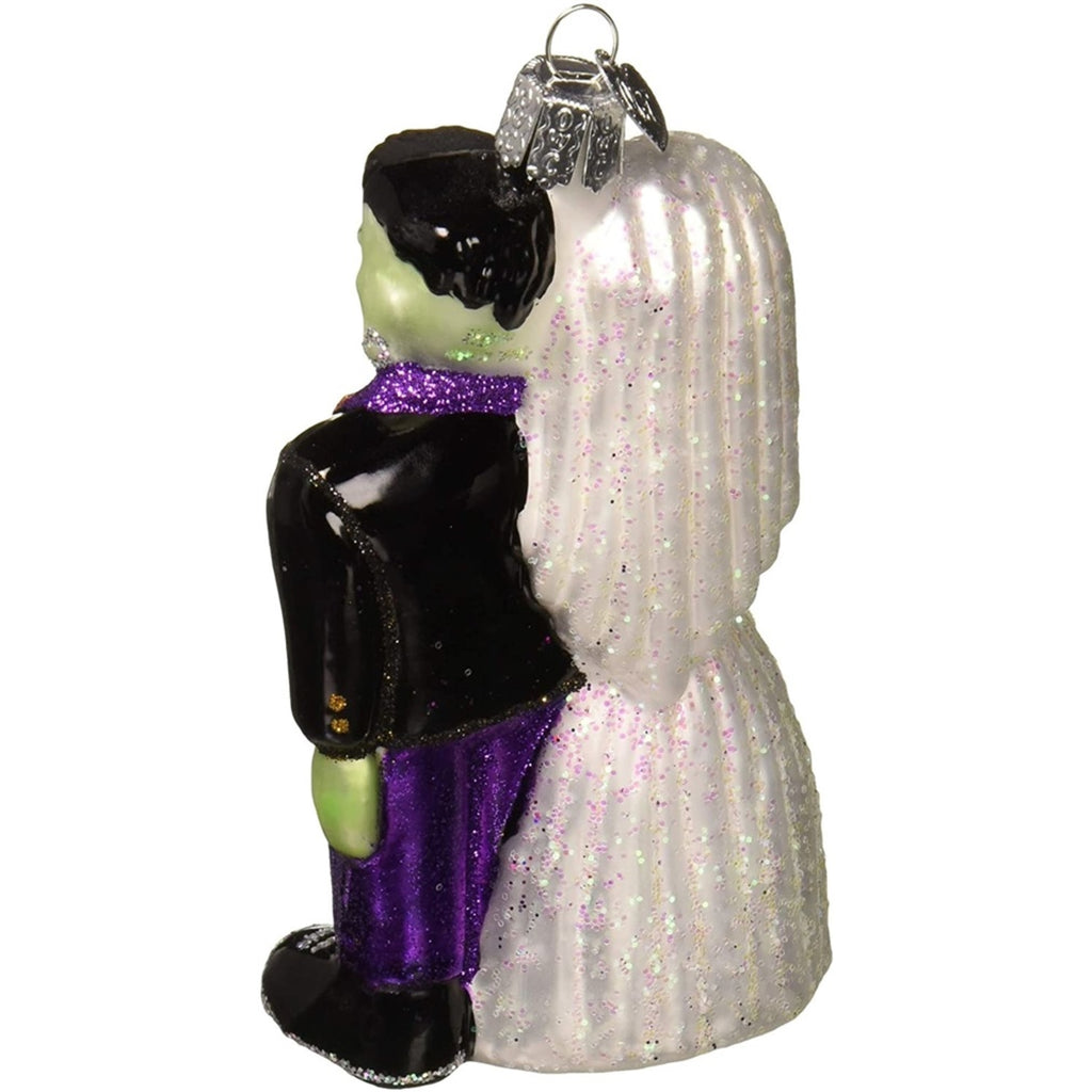Spooksy™ Halloween Decorations Glass Blown Ornaments for Christmas Tree Frankenstein and Bride