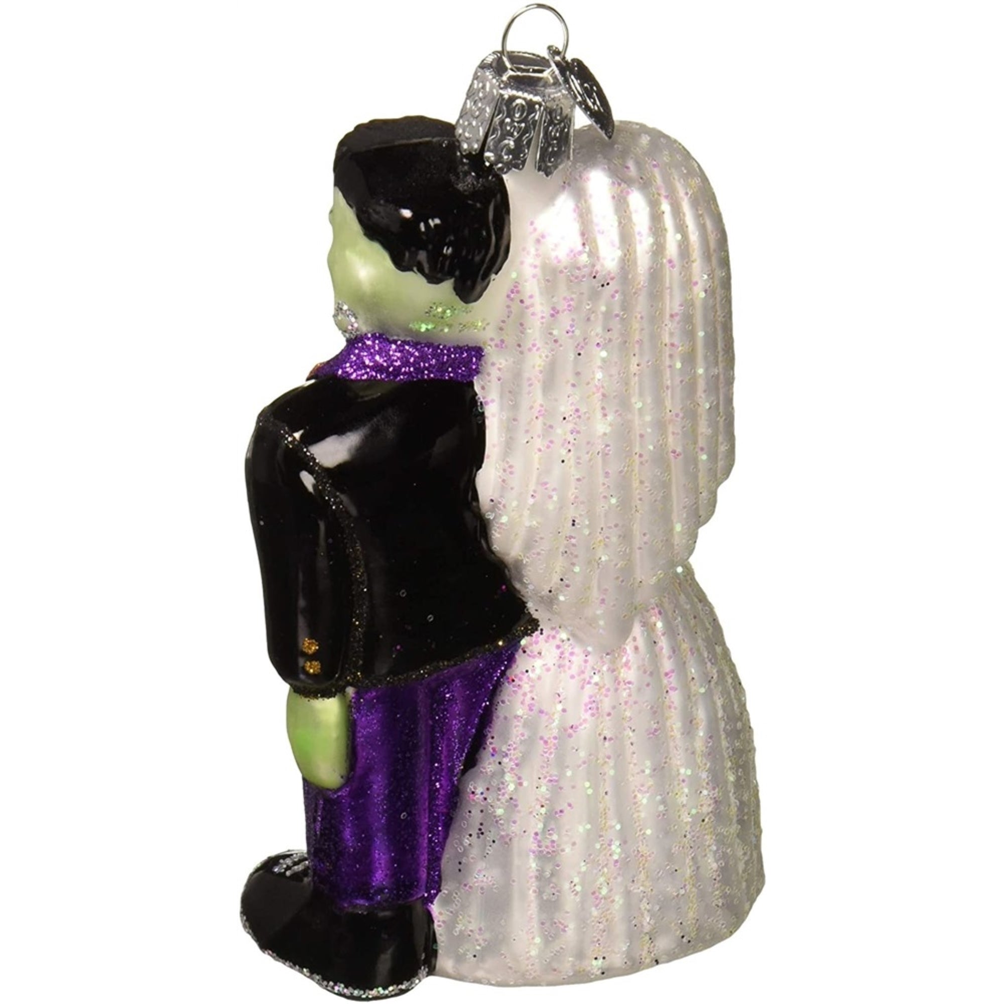 Spooksy™ Halloween Decorations Glass Blown Ornaments for Christmas Tree Frankenstein and Bride