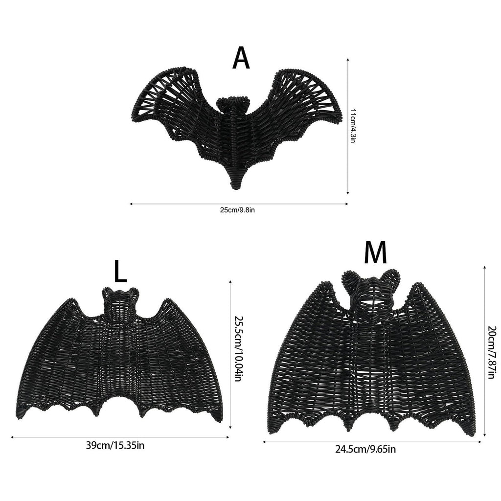 Spooksy™ Halloween Gift Wicker Bat Hanging Ornament, Spooky Woven Black Bat Wall Decor for Home Mantel Door Party Decoration