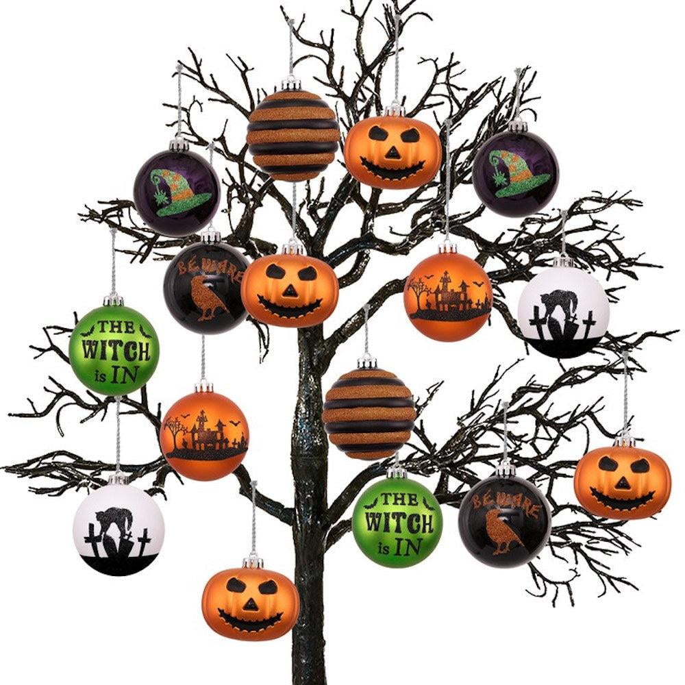 Spooksy™ Halloween Ornament Round Ball 16 Piece Set