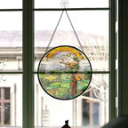 Spooksy™ Minimalist Christmas Gift - Harp Shamrocks Halloween Christmas Stained Glass Hanging Ornament - Holly & Pine Holiday Tree Decoration, Gift for Friends, Family, Mom & Dad