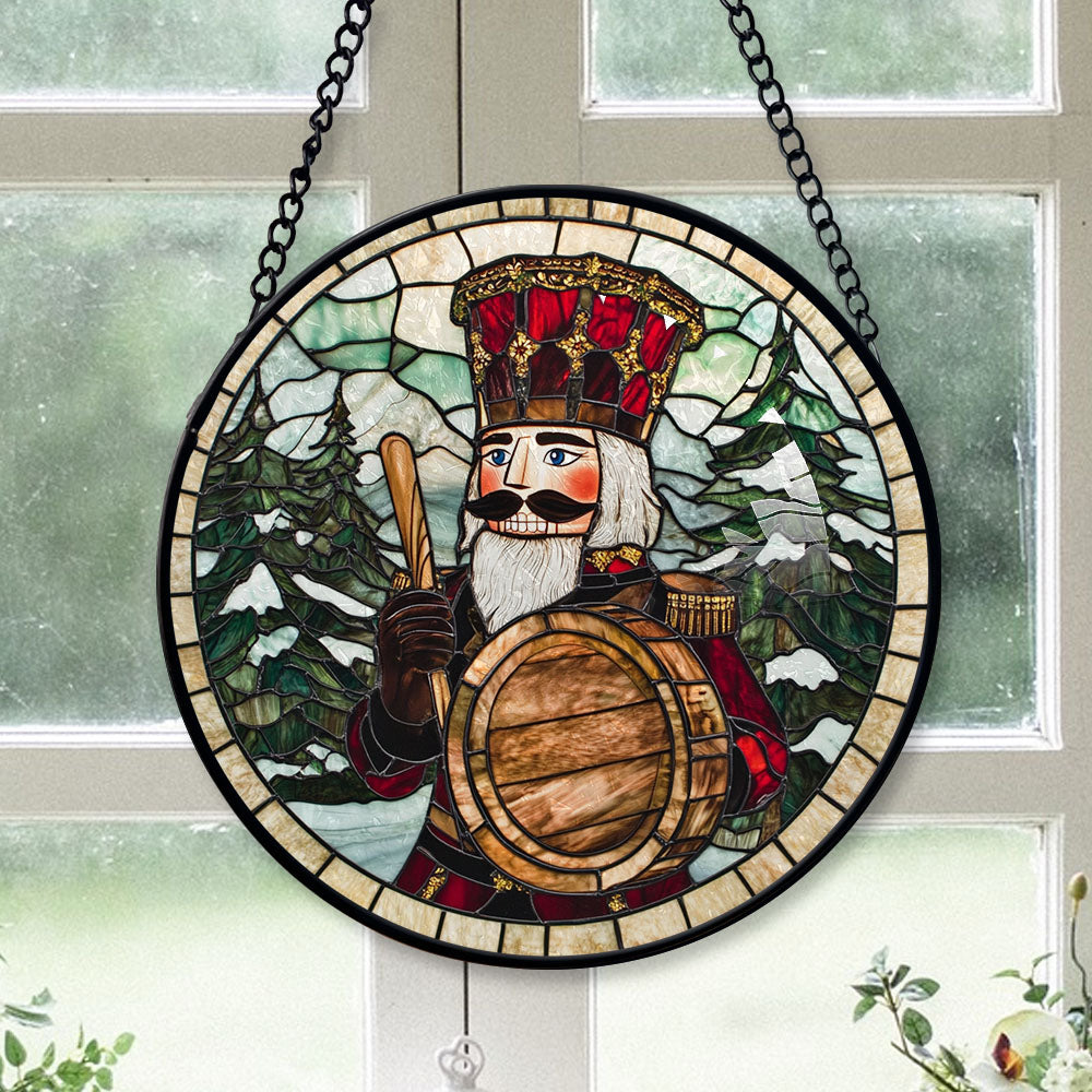 Spooksy™ Bedroom Christmas Gift - Christmas Wooden Nutcracker Halloween Stained Glass Hanging Ornament - Snow-Dusted Pines Christmas Tree Decor, Gift for Family & Friends, Keepsake 2025