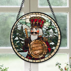 Spooksy™ Bedroom Christmas Gift - Christmas Wooden Nutcracker Halloween Stained Glass Hanging Ornament - Snow-Dusted Pines Christmas Tree Decor, Gift for Family & Friends, Keepsake 2025