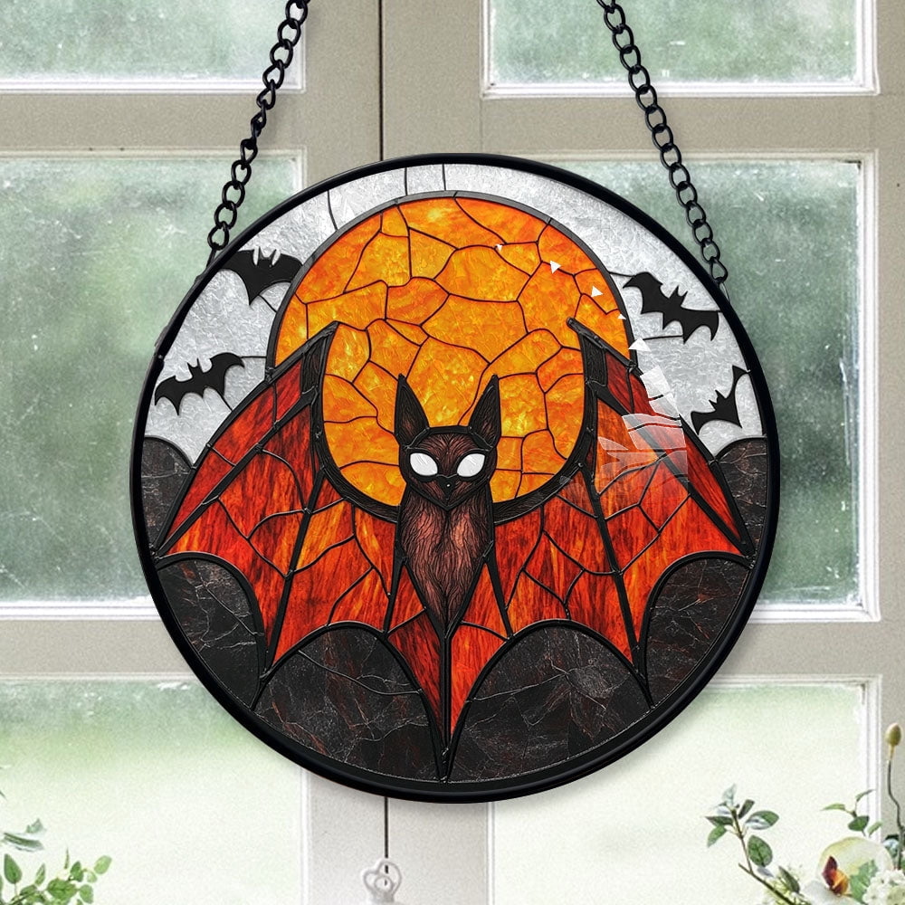 Spooksy™ Bedroom Christmas Gift - Halloween Bat Bird Spooky Holiday Stained Glass Hanging Ornament - Christmas Tree Decoration, Meaningful Gift for Family & Friends, Keepsake 2025