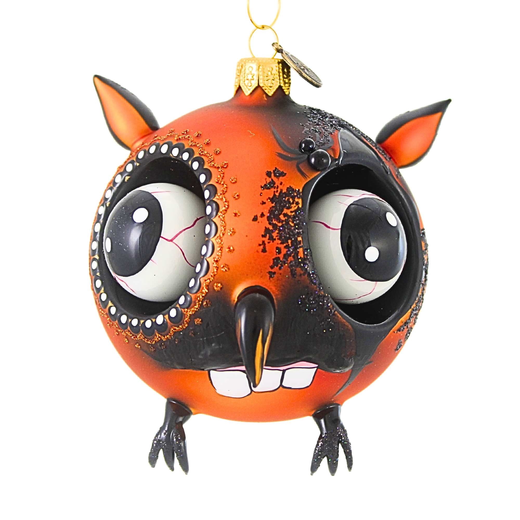 Spooksy™ Blu Bom Zombie Owl Glass Ornament Halloween Steampunk 2022118