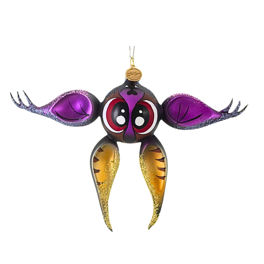 Spooksy™ Blubom 4.25In Midnight Amethyst Bat, Glass, Ornament Halloween 2022120H
