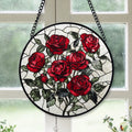 Spooksy™ Christmas Gift Box - Valentine Rose Halloween Christmas Stained Glass Hanging Ornament - Holly & Pine Holiday Tree Decoration, Gift for Friends, Family, Mom & Dad