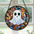 Spooksy™ Christmas Gift Bundle - Halloween Vampire Ghost Orange Blues Spooky Stained Glass Hanging Ornament - Merry & Bright Xmas Tree Decor, Holiday Gift for Family & Friends