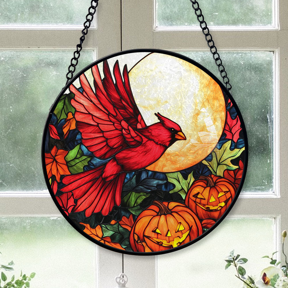 Spooksy™ Christmas Gift Set - Halloween Cardinal Christmas Stained Glass Hanging Ornament - Durable Glossy Tree Decor, Xmas Gift for Family & Friends, 2025 Edition