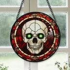 Spooksy™ Couple Christmas Gift - Halloween Vampire Skeletons Spooky Stained Glass Hanging Ornament - Cozy Christmas Tree Decor, Winter Holiday Gift for Mom, Dad, Family, Friends
