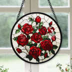 Spooksy™ Cute Christmas Gift - Valentine Rose Halloween Christmas Stained Glass Hanging Ornament - Heirloom Holiday Tree Decor, Ideal Gift for Mom, Dad, Friends, Family 2025
