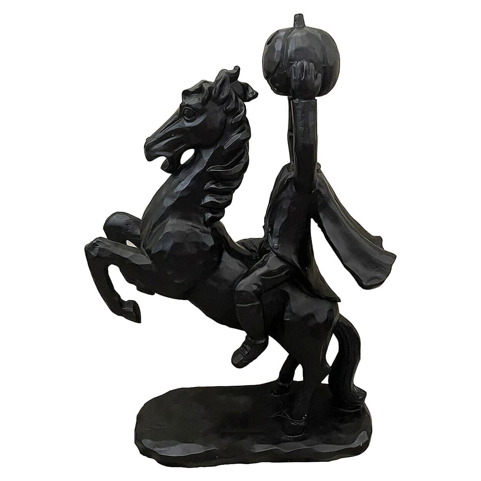 Spooksy™ Desktop Ornament Headless Horseman Resin Statue for Halloween Home Display, 22x12x9 cm, Black