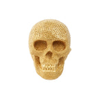 Spooksy™ GIPQJK Summerween Halloween Diamond Resin Skull Gold, Rhinestone Embellished Skeleton Head Ornament for Party Home Decor Desktop Display Gold