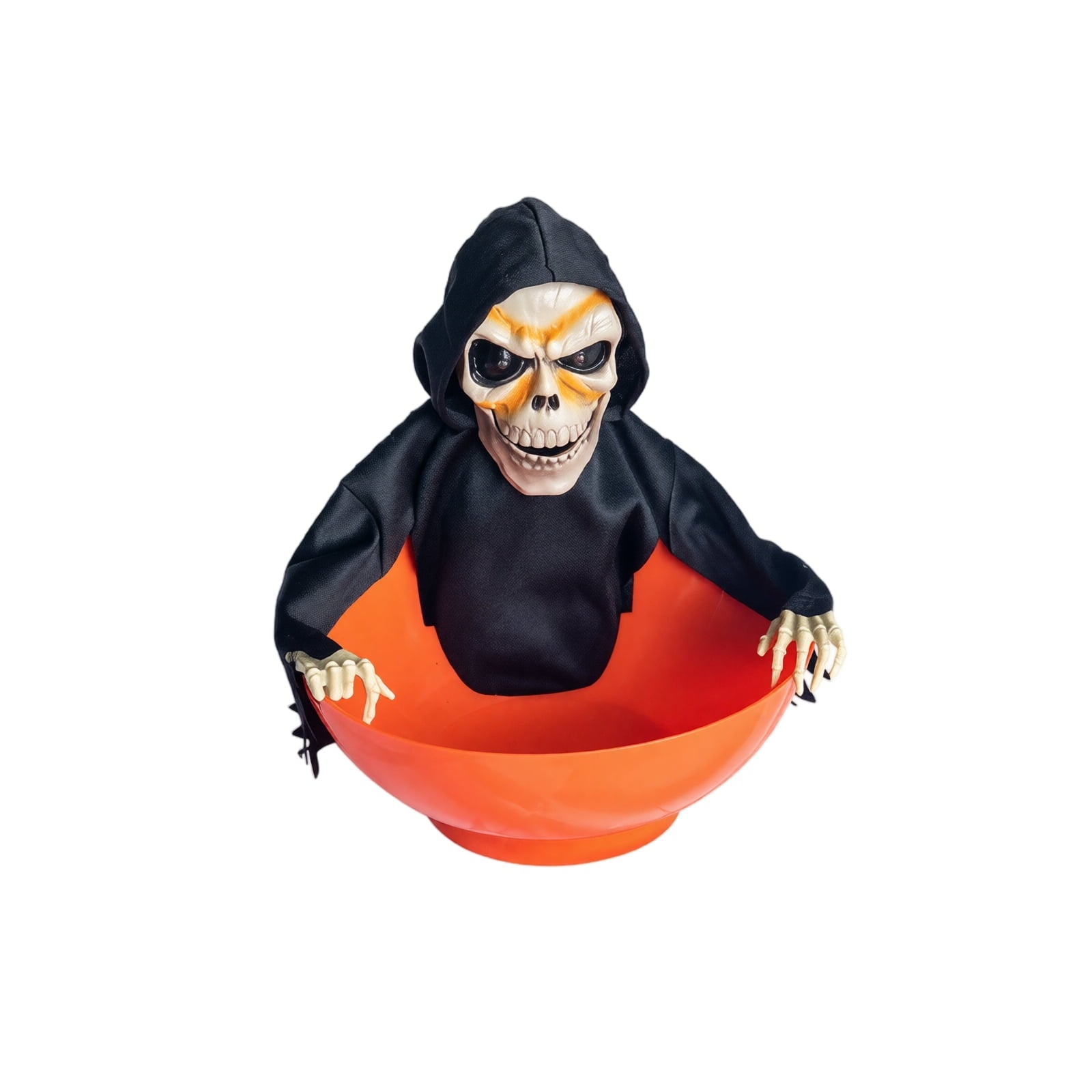 Spooksy™ GIPQJK Summerween Halloween Electric Ghost Fruit Tray Decor Light Up Sound Activated Swinging Head Motion Party Prop Plastic Ornament C