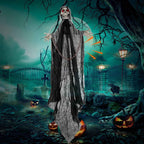 Spooksy™ Ghost Ornaments with Chain, Realistic Terrifying Halloween Hanging Statue, Durable Outdoor Plastic Courtyard Garden Decor, Spooky Porch Terrace Party Scene Prop