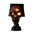 Spooksy™ HAHUT Halloween Lava Stone Skull Table Lamp, Gothic Resin Skeleton Statue Ornament for Halloween Anniversary Valentines Birthday Gifts