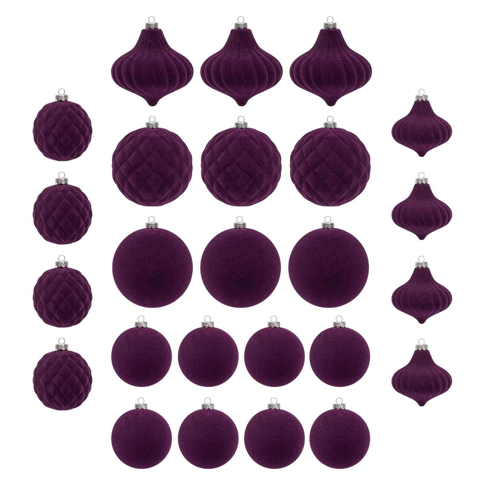 Spooksy™ HBBKVI Purple 3.1" Christmas Balls Christmas Tree Decoration Ornaments Shatterproof Hanging Balls for Birthday Halloween Holiday Wedding Decorations Set of 25pcs