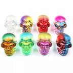 Spooksy™ HOOUN 8pcs 2inch Electroplated Multicolor Carved Skull Crystal Ornaments Halloween