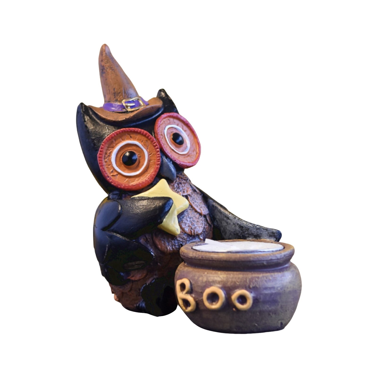 Spooksy™ Halloween Creepy Owl Ornaments â?? Lifelike Details with Spooky Light Effects, Halloween Decorations for Snack Tables, Dessert Stations & Halloween Party Setups â?? perfect for Haunted House Setups