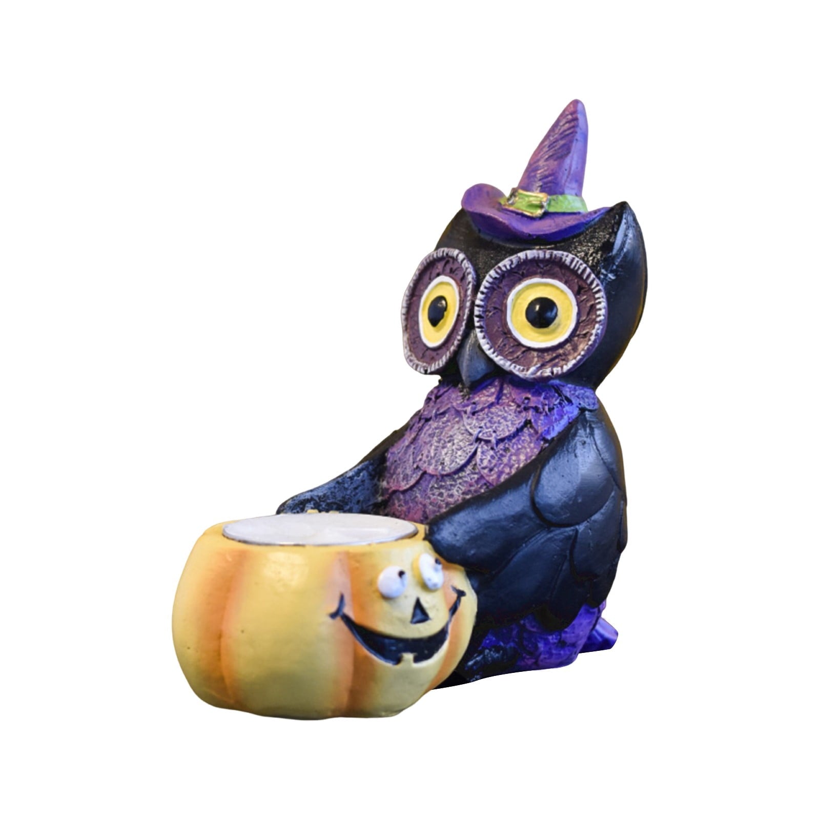 Spooksy™ Halloween Creepy Owl Ornaments â?? Lifelike Details with Spooky Light Effects, Halloween Decorations for Snack Tables, Dessert Stations & Halloween Party Setups â?? perfect for Haunted House Setups