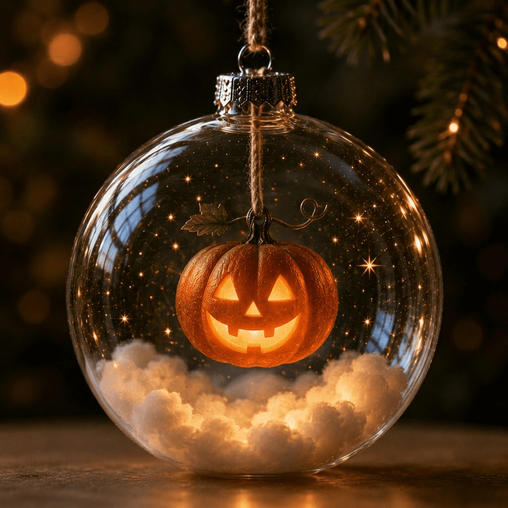 Spooksy™ Halloween Decorations Tree Ornaments Collection-Glowing Halloween Ornament Collection â?? Cat, Witch, Pumpkin & Ghost Baubles