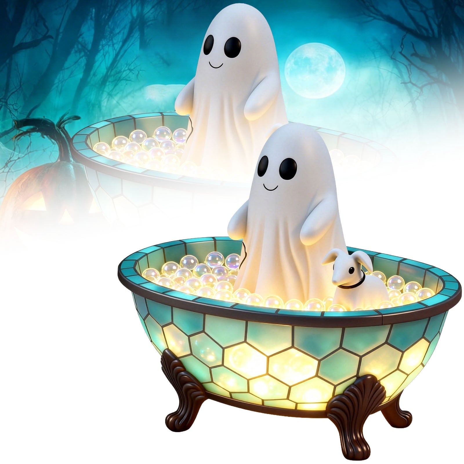 Spooksy™ Halloween Flying Ghost Decorations, Large Hanging Ghost Ornament with Weather Resistant Design and Swinging Effect, Spooky Outdoor Yard Decor for Porch Tree Garden Party House Decoration-C