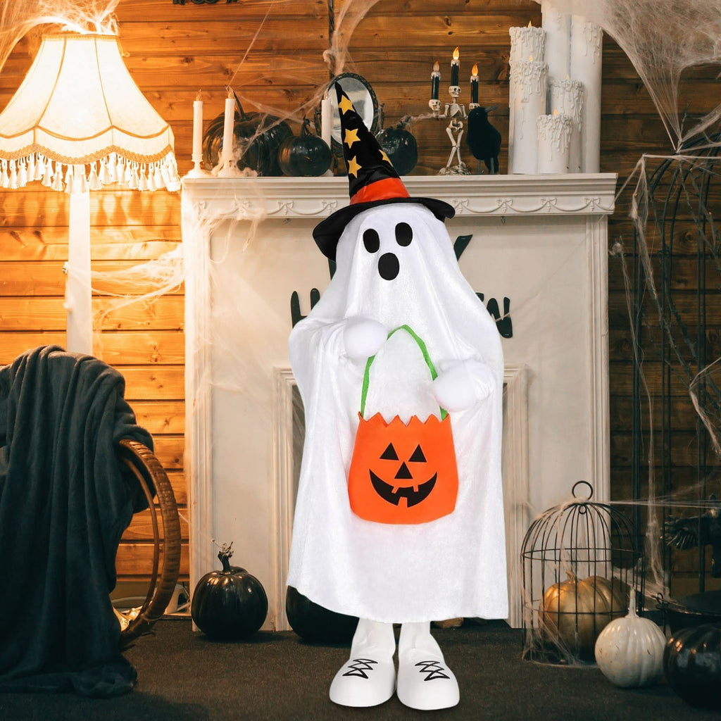 Spooksy™ Halloween Ornament Ghost Candy Ghost Glowing Decoration With Candy Pocket For Trick Or Treat