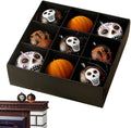 Spooksy™ Halloween Ornaments for Tree - 9 Pieces Spooky Gothic Hanging Pendant Balls, Shatterproof ABS Indoor Halloween Decorations for Hoe & Office Decorm