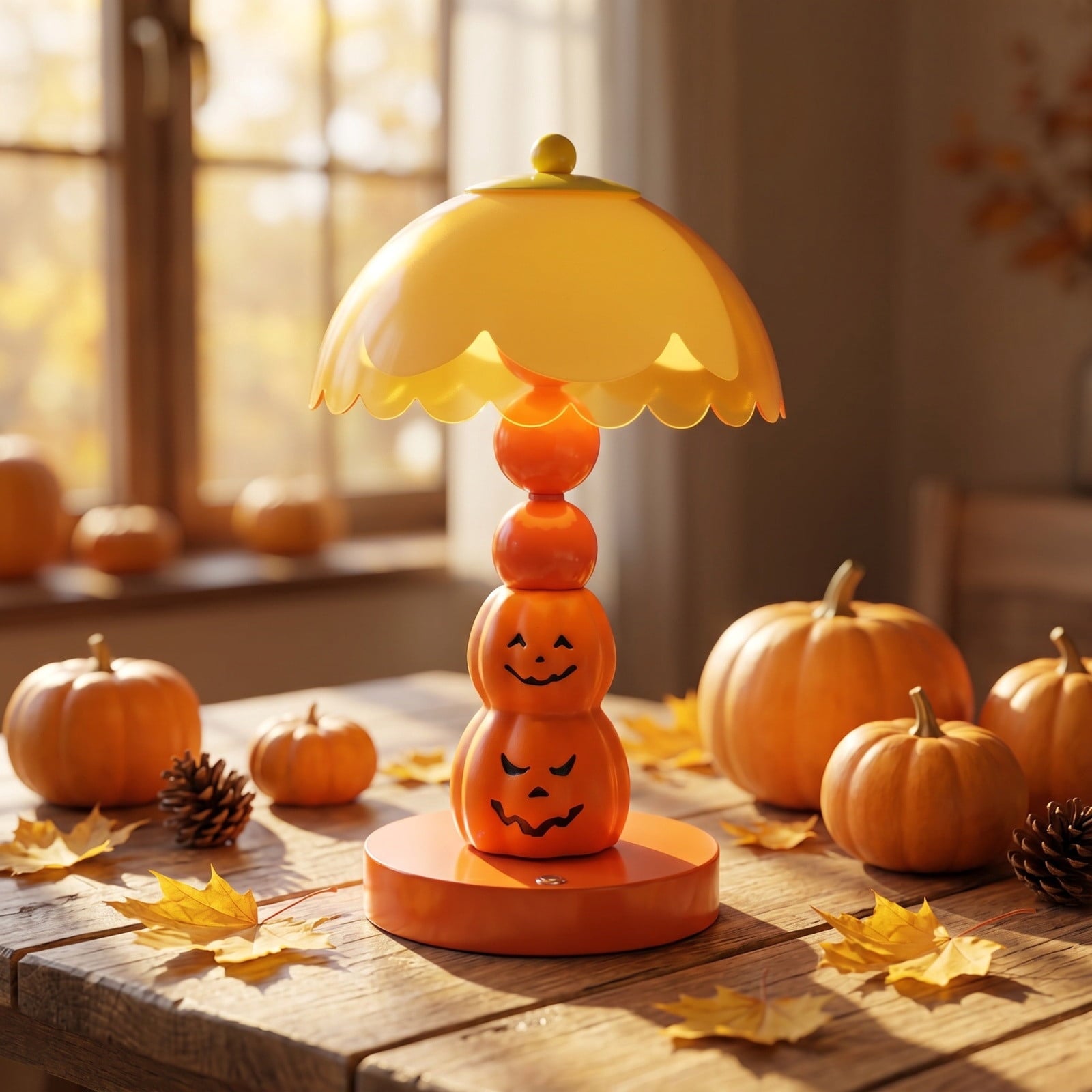 Spooksy™ Halloween Pumpkin Table Lamp, 3 Level Dimming Night Light, Touch Switch Bedside Decor for Festive Ambiance