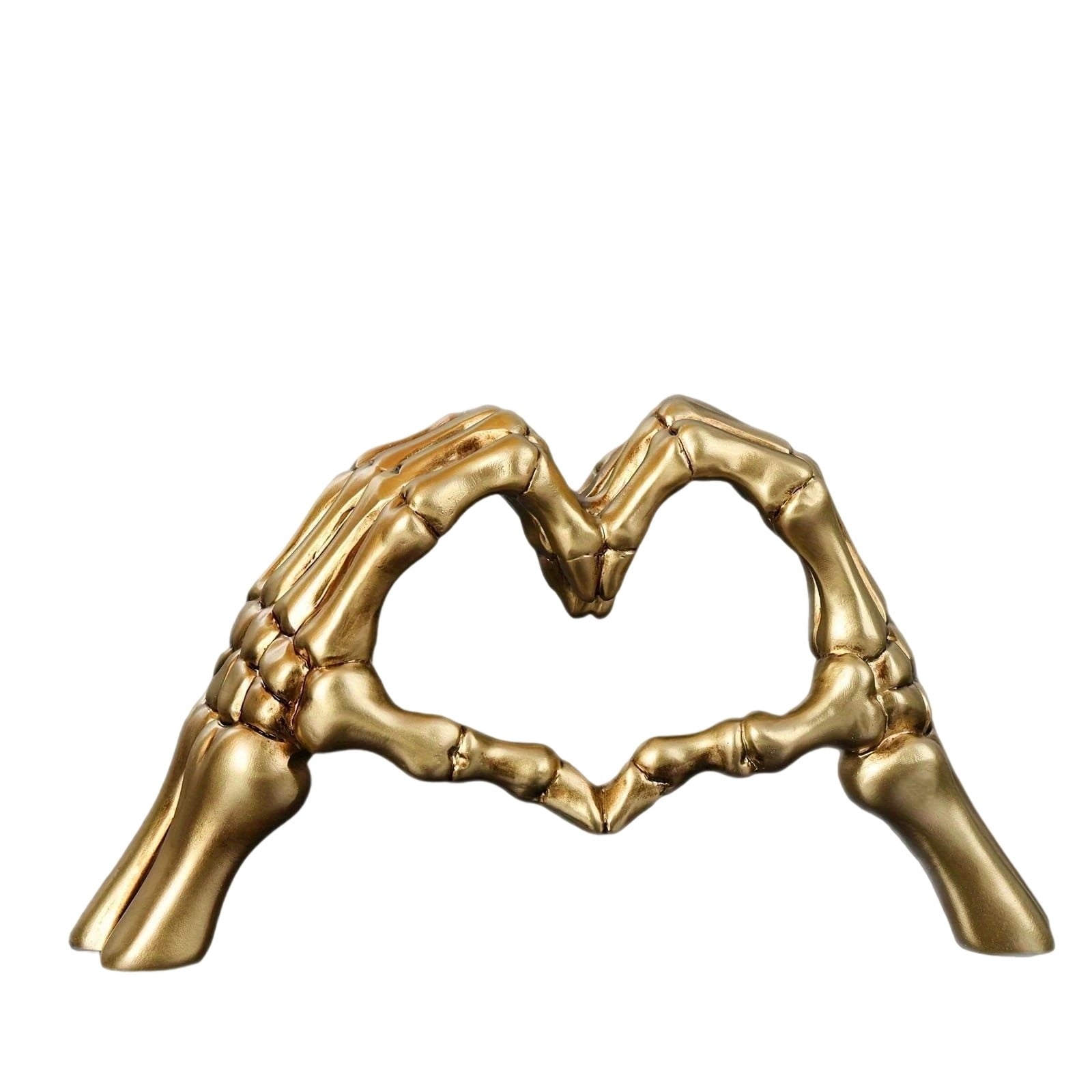 Spooksy™ Halloween Resin Abstract Skeleton Statue Love Ornaments Heart Shape Finger Gesture Figurines Halloween Home Desktop Decoration for Shelf Display Coffee Table Centerpiece Wedding Decor