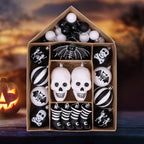 Spooksy™ Halloween Skeleton Black and White Ornament Set