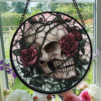 Spooksy™ Halloween Skull Roses Stained Glass Window Hanging, Festival Gift Ornament, Motherâ??S Day Keepsake, Valentineâ??S Day Decor, Christmas Ornament Gift, Keepsake 2025
