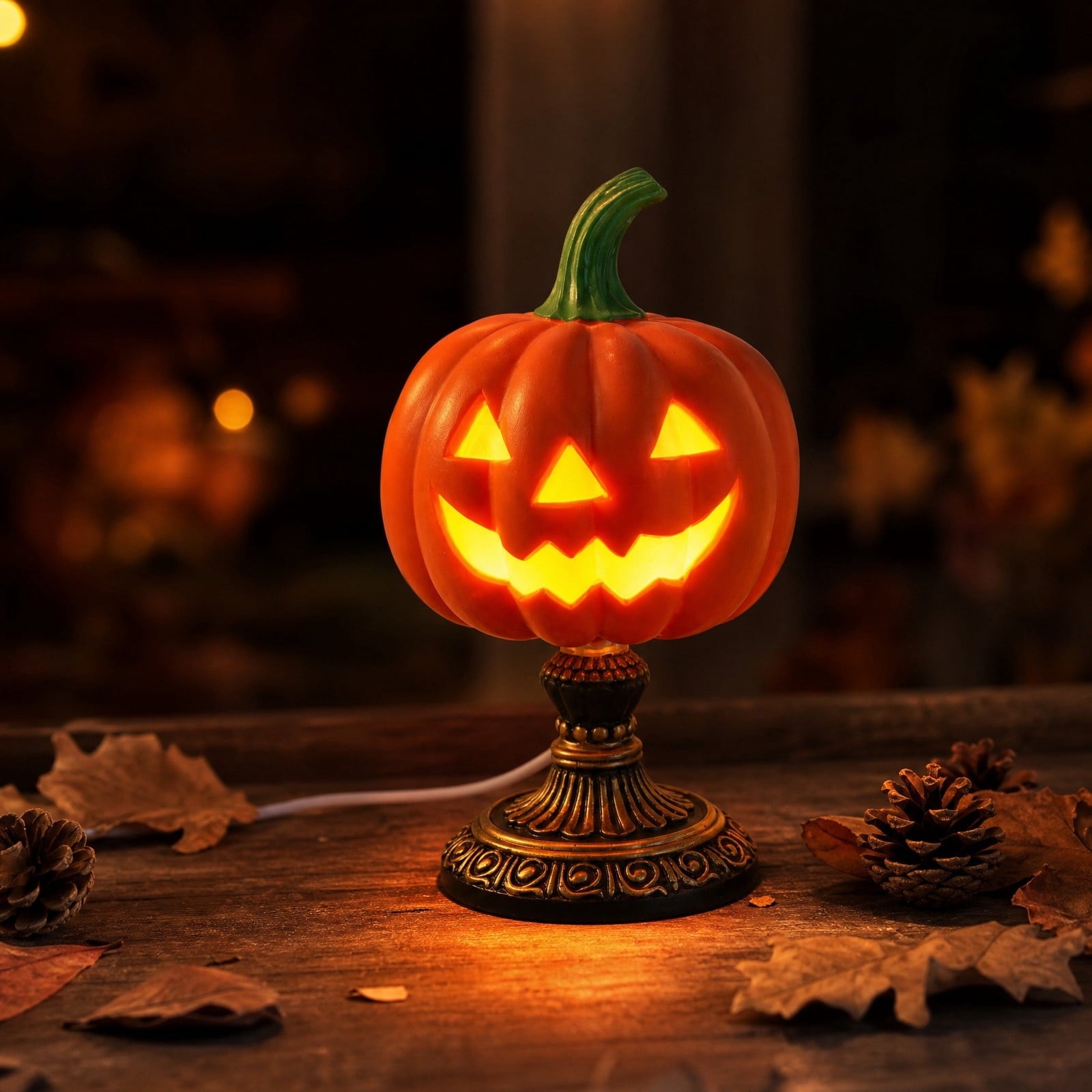 Spooksy™ Halloween Pumpkin Table Lamp, 3 Level Dimming Night Light, Touch Switch Bedside Decor for Festive Ambiance