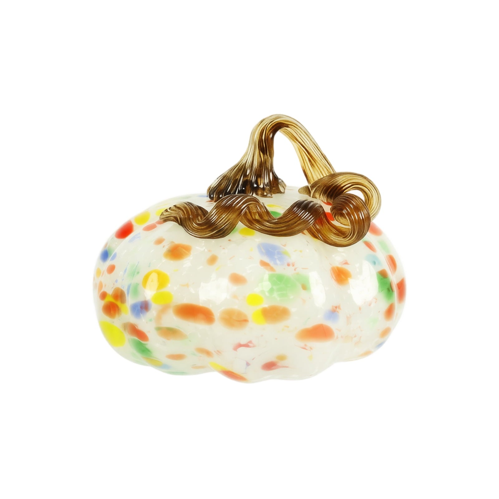 Spooksy™ Hand Blown Glass Pumpkin Figurines Halloween Decorations - Colorful Halloween Pumpkin Ornaments with Unique Swirl Patterns, Festive Tabletop & Tree Hanging Decoration