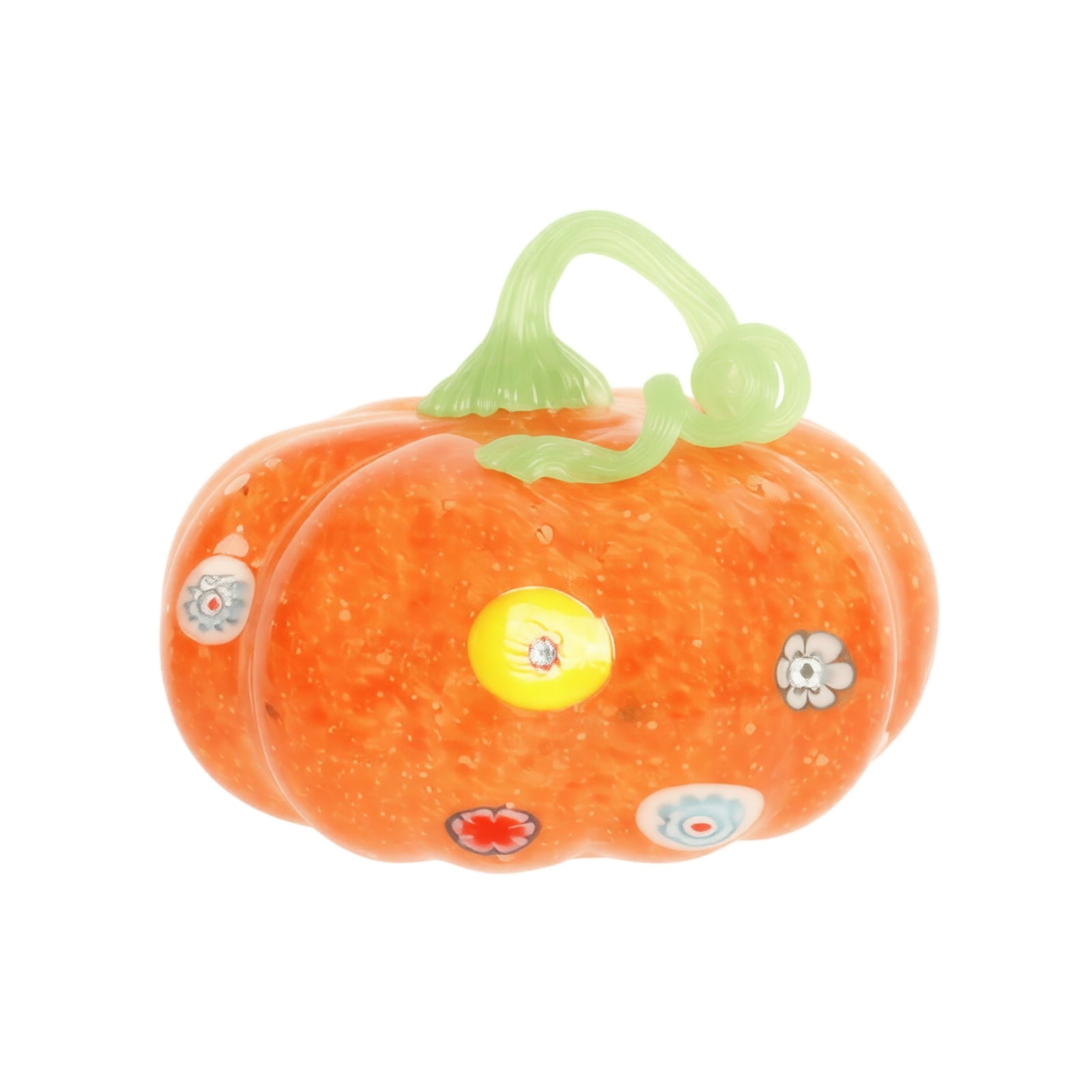 Spooksy™ Hand Blown Glass Pumpkin Figurines Halloween Decorations - Colorful Halloween Pumpkin Ornaments with Unique Swirl Patterns, Festive Tabletop & Tree Hanging Decoration