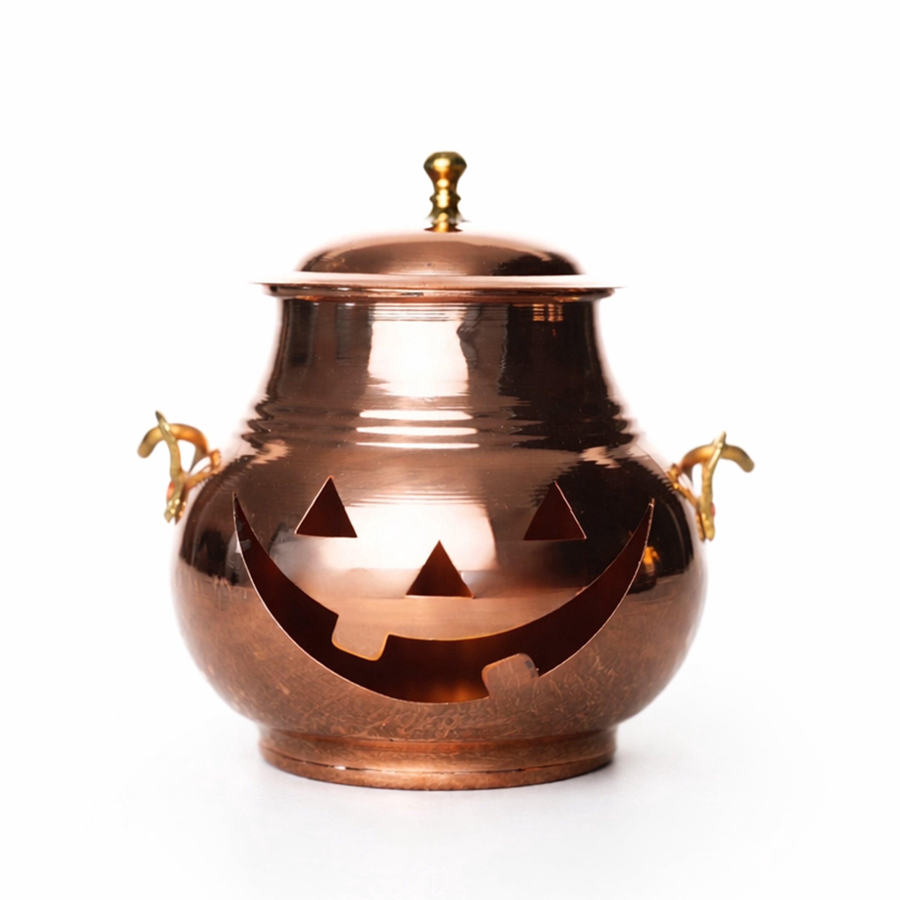 Spooksy™ Handmade Copper Pumpkin Ornament, 4x4 Inch Fall Wall Decor with Hanger for Thanksgiving, Halloween, and Harvest Home Decor Gift