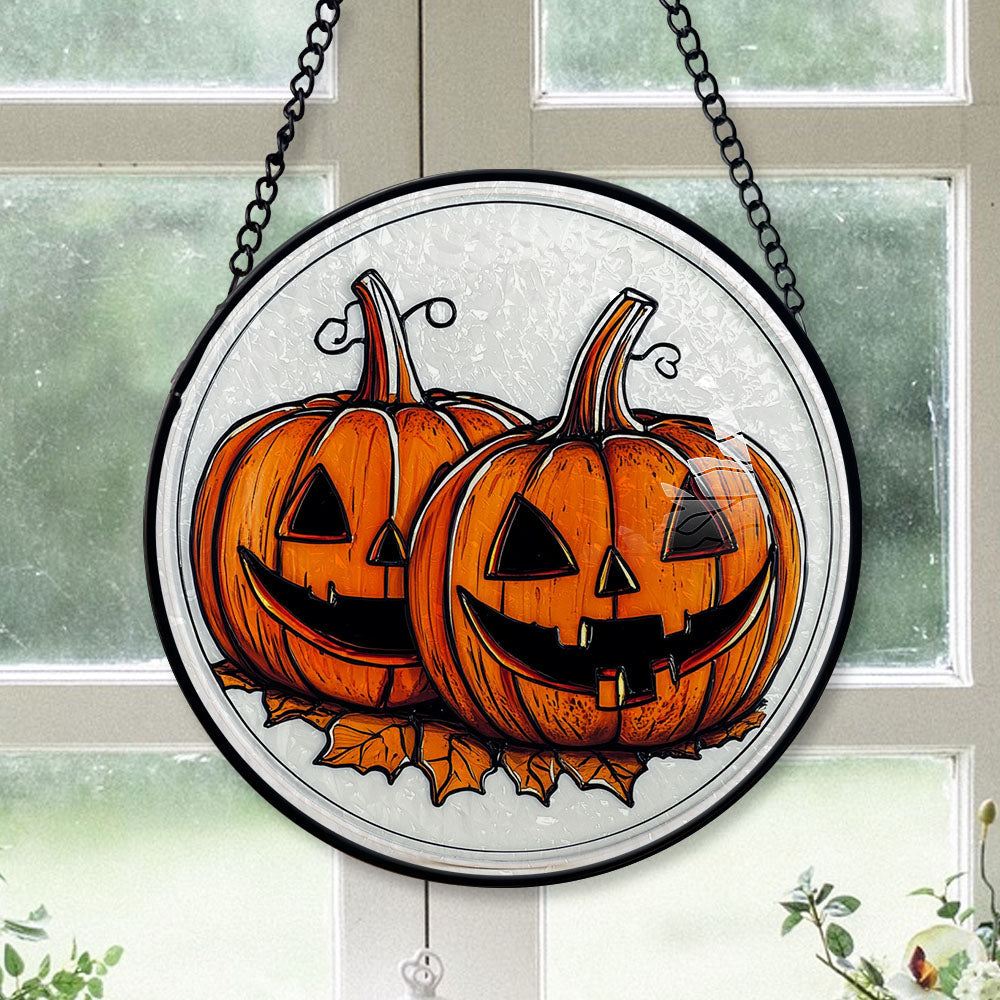 Spooksy™ Hobby Christmas Gift - Halloween Evil Pumpkin Monster Spookys Christmas Stained Glass Hanging Ornament - Modern Tree Decor, Christmas Gift for Mom, Dad, Friends, Family