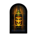 Spooksy™ Holographic Halloween Witch Mirror Decorative Metal Ornament for Holiday Ambience and Unique Festival Display
